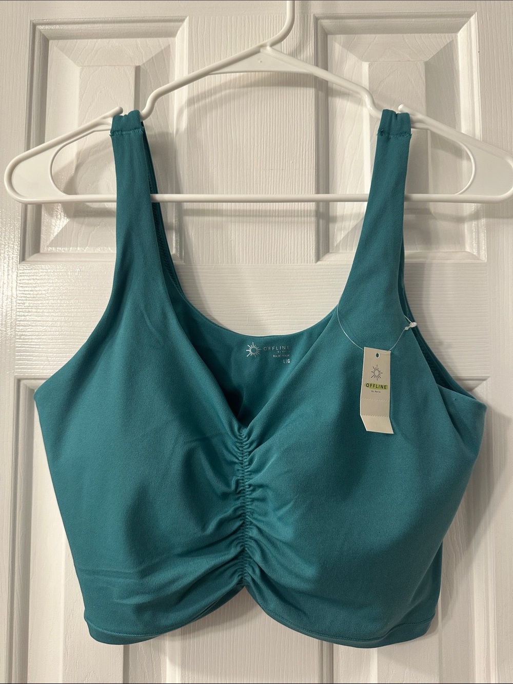 OFFLINE by Aerie Real Me Low Key Ruched Longline Sports Bra